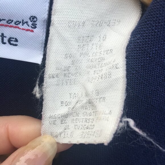 Vintage Bobbie Brooks Blazer Size 10P Navy Academia 80s 90s Linen Blend - Picture 11 of 11